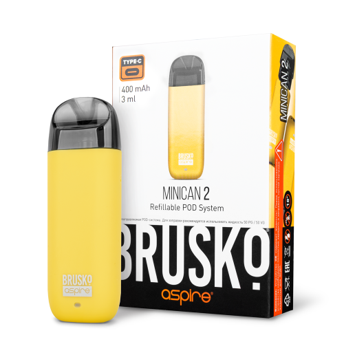 ЭС Brusko Minican 2 (400 mAh) Желтый (гарантия 1 месяц)