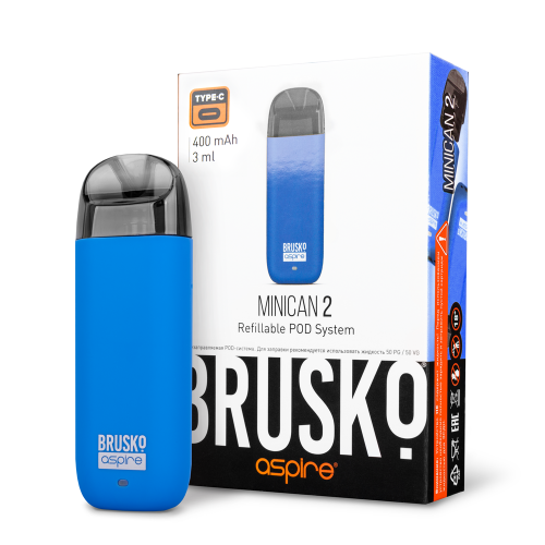 ЭС Brusko Minican 2 (400 mAh) Синий (гарантия 1 месяц)